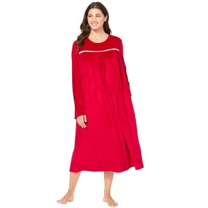 Only Necessities Plus Size  Velour Gown - 1 of 4