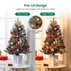 3FT/4.5FT Prelit Snow Flocked Christmas Tree, 78 LED, Tabletop Xmas Tree with Different Base for Decor - 3 of 4