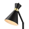 Globe Electric 16" Matte Black Desk Lamp with Matte Brass Accents and Metal Shade: ETL Listed, Adjustable Pivot, Metal Cone Shade, 5ft Cord - 2 of 4