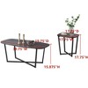 Kings Brand Furniture Bladen 3 Piece Modern Occasional Table Set - Includes Coffee Table and 2 End Side Tables Living Room Sets, Black & Brown - 2 of 3