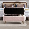 Lycvki Modern Storage Ottoman Bench with Gold Legs for End of Bed - 2 of 4