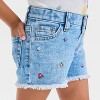 Toddler Girls' Floral Embroidered Shorts - Cat & Jack™ Light Wash - 4 of 4