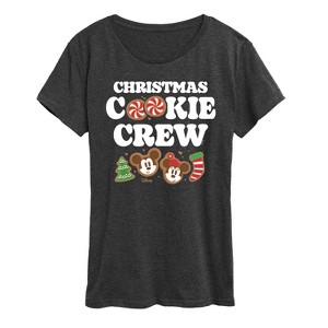 Women's - Disney - Mickey and Minnie Christmas Cookie Crew Short Sleeve Graphic T-Shirt - 1 of 4