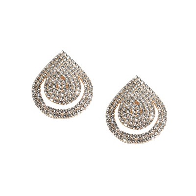 SOHI Women's Crystal Silver Party Drop Earrings