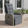 Emma and Oliver Aritzo Wicker Rattan Patio Recliner Lounge Chair with Side Flip-Up Table for Indoor/Outdoor Use - 2 of 4