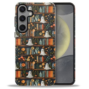 BONGEEK Case Compatible with Samsung Galaxy S24 Plus,Scratch Resistant Hybrid 2-Layer Hard Shell Bright Phone Case, Bookshelf Halloween - 1 of 4