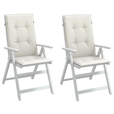 vidaXL Highback Chair Cushions 2 pcs Melange Cream 47.2"x19.7"x1.6" Fabric