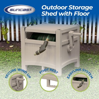 Suncast Taupe Resin 100-Foot Garden Hose Reel Hideaway