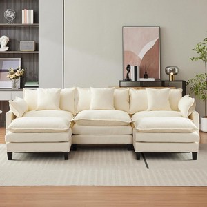 GAOMON U-Shaped Modular Sectional Sofa, Comfy 3 Seater Couch - 1 of 4