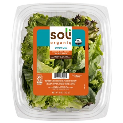 Soli Organic 50/50 Mix Salad Greens - 4oz : Target