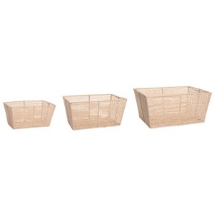 VIP Paper 15.75 in. Brown Baskets Set of 3 - 1 of 2