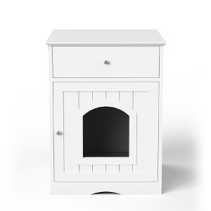 Maliang Wooden Pet House, Cat Litter Box Enclosure with Drawer, Indoor Pet Crate - 1 of 4