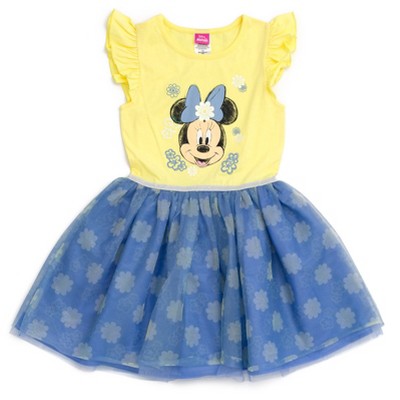 Disney Minnie Mouse Toddler Girls Tulle Dress Yellow 4t : Target