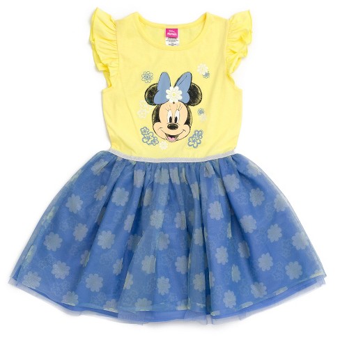 Disney Minnie Mouse Toddler Girls Tulle Dress Yellow 3t : Target
