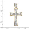 Black Bow Jewelry 14k Yellow Gold Micro Pave CZ Large Maltese Cross Pendant, 25 x 52mm - 4 of 4