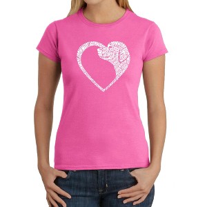 LA Pop Art Dog Heart - Women's Word Art T-Shirt - 1 of 4
