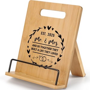 The Ultimate Gift for Cooks: Bamboo Cookbook Stand with Measurement Chart | Adjustable, Sturdy Kitchen Organizer - 1 of 4