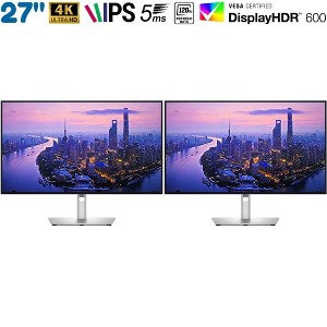 Dell UltraSharp 27" 4K UHD 120Hz IPS Black Thunderbolt Hub Dual Monitor Bundle - 1 of 4