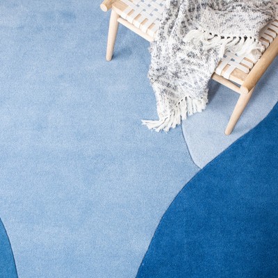 Blue Wool 4' x 6' Hand Tufted Area Rug