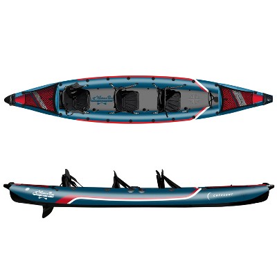 Waimea Bay Crescent 16' 3-Seater Rigid Inflatable Kayak - Durable Fishing Kayak With 1200lb Capacity, PVC Double Drop Stitch, Fits In Backpack