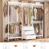Aheaplus 65.5'' Freestanding Clothes Rack,  Closet Organizer with Drawers and 5 hanging Rods - 2 of 4