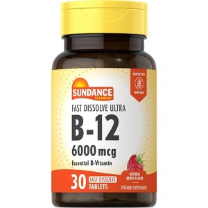 Sundance Vitamins B12 Energy Metabolism Tablets, 6000 mcg, 30 Ct - 1 of 4