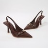 Berness Women's Coraline Vegan Leather Slingback Heels with Gold Buckle - 2 of 4