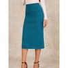 INSPIRE CHIC Women's High Waist Stretchy Rib Knit Slit Hem Pencil Bodycon Sweater Skirt - 2 of 4