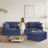 Vipbear 113" Modular Sectional Sofa with Storage Ottoman, Modern Chenille Convertible L Shaped Sectional Couches - 4 of 4