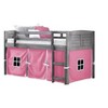 DONCO Kids Louvered Low Loft with Pink Tent, Twin in White Finish - 3 of 4