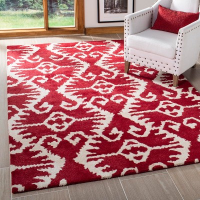 Wyndham Red and Ivory Hand-Tufted Wool Area Rug 5' x 8'