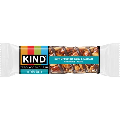 KIND Zero Added Sugar Dark Chocolate Nuts & Sea Salt Bars - 12oz/10ct
