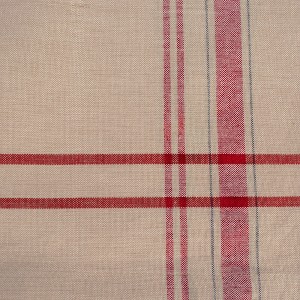 Design Imports  French Stripe Napkin Set 6 Piece, Taupe/Red, 20X20" - 1 of 4