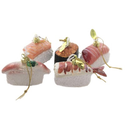 Holiday Ornaments 1.75" Sushi Gourmet Assortment Seafood Vegetables Rice  -  Tree Ornaments
