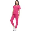 Hey Collection Womens Stretch V-Neck Jogger Scrubs Set, Medical Nursing Tops with Four Pocket Pants - 4 of 4