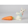 Kevins Gift Shoppe Ceramic Easter Bunny Rabbit Carrying Carrot Stick Salt and Pepper Shakers - image 4 of 4