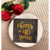 Blue Panda 50 Pack Cheers to 40 Years Cocktail Napkins for 40th Birthday, Anniversary Party Supplies, 3-Ply, Black and Gold Foil, 5 x 5 In - 3 of 4