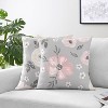 Sweet Jojo Designs Set of 2 Decorative Accent Kids' Throw Pillows 18in. Watercolor Floral Grey and Pink - 2 of 4