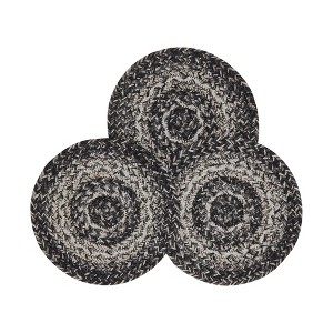 Sawyer Mill Black White Jute Trivet 8 inch Diameter Set of 3 - 1 of 3