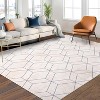 Washable Modern Geometric Rug, Non-Slip, Stain-Resistant Low Pile, Soft Indoor Mat for Dining Room, Living Room, Bedroom - 2 of 4