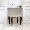 19" Hamilton Backless Upholstered Wood Vanity Stool Burnished Oak/Cream - Hillsdale Furniture - 2 of 4