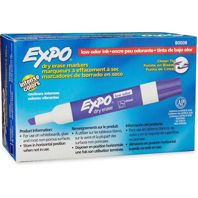 EXPO Dry Erase Marker Low Odor Chisel Tip Purple 80008, 1 of 3