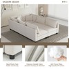 86x60'' Modular Sofa Bed, Chenille with Pillows, 6-Seater, Customizable, Minimalist Living Room Couch - 2 of 4
