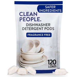 Clean People Dishwasher Detergent Pods - Cuts Grease & Rinses Sparkling Clean - Residue-Free - 1 of 4