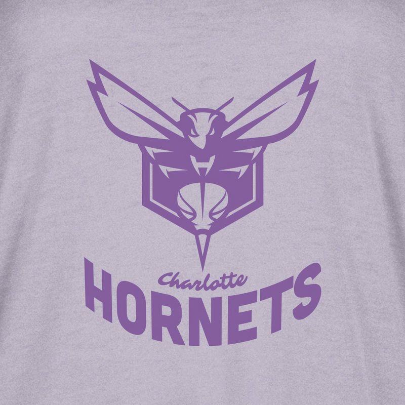 NBA Charlotte Hornets Women&#39;s Short Sleeve Vintage Logo Tonal Crew T-Shirt, 4 of 5