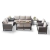 Belord 9 Pieces Outdoor Patio Furniture Sectioanl Set with Brown All Weather Wicker, L-Shaped Patio Sectional Set with Storage Deck Box - 3 of 4