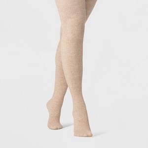 Women's Ribbed Fleece Lined Tights - A New Day™ - 1 of 2