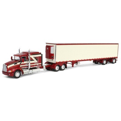 First Gear DCP 1/64 Candy Red/Ivory Kenworth T660 with Spread Axle Reefer Trailer 60-1907