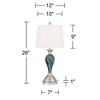 Regency Hill Arden Coastal Table Lamps 26" High Set of 2 Green Blue Glass Twist with Round Risers Empire Shade for Bedroom Living Room Bedside House - 4 of 4