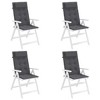 vidaXL 4 pcs Highback Chair Cushions in Anthracite Oxford Fabric- Water-Resistant, Lightweight & Durable Outdoor/Indoor Seat Pads - 3 of 4
